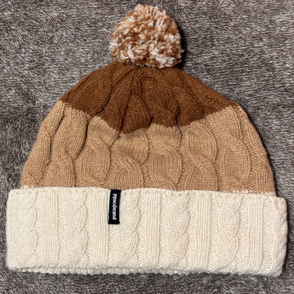 $10 add-on Patagonia brown, tan, cream toque